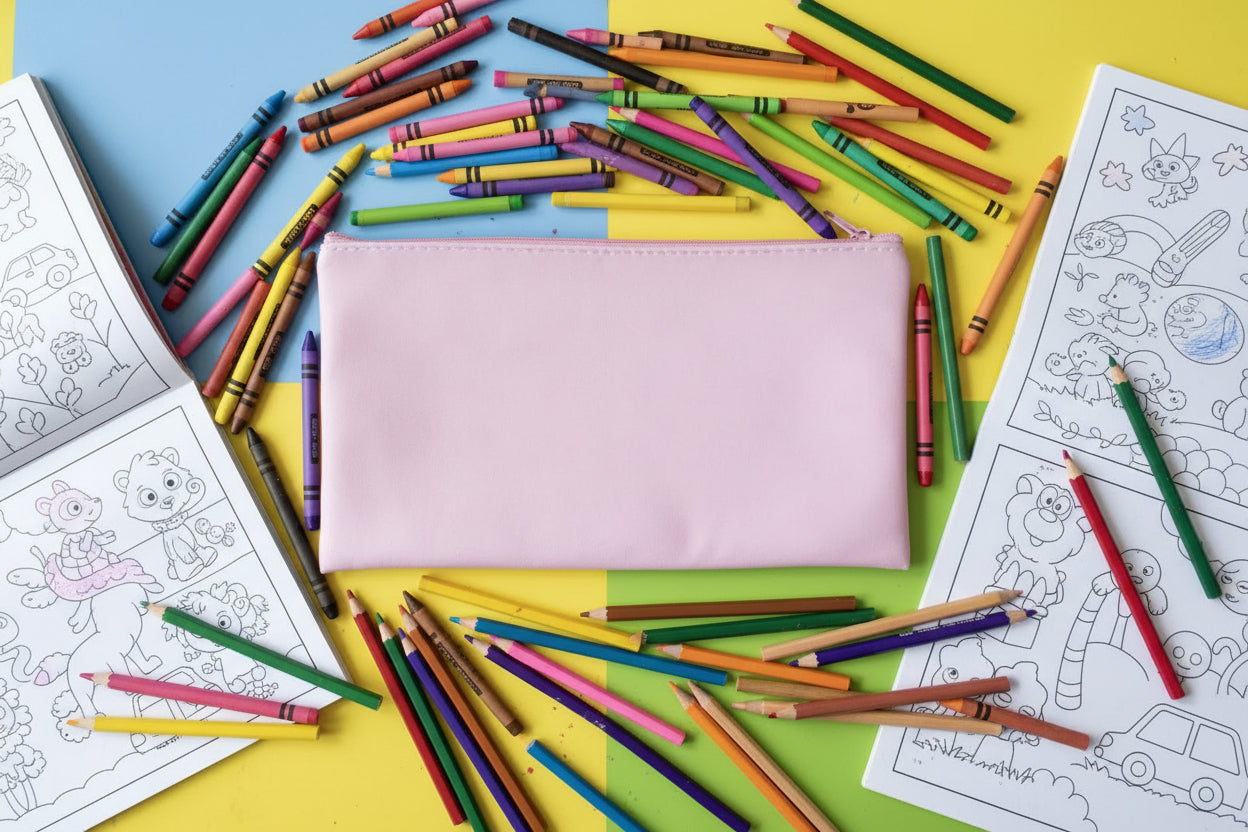 Good Vibes Pink Pencil Case with Name Letter Sheet