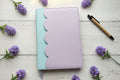 A5 Scallop Journal Mint & Lavender