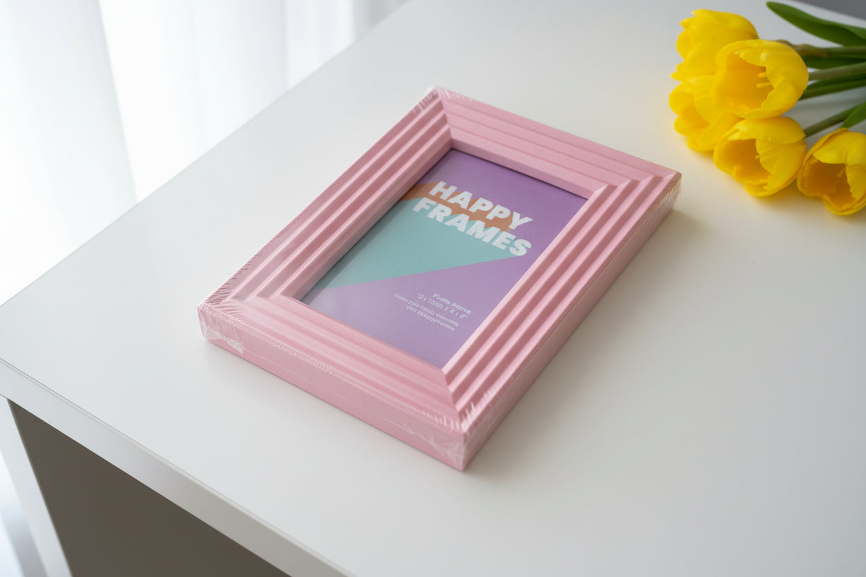 Pink 6 x 4 Happy Frame