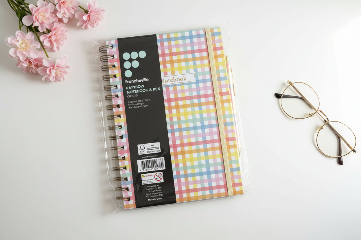 A5 Spiral Rainbow Notebook & Pen