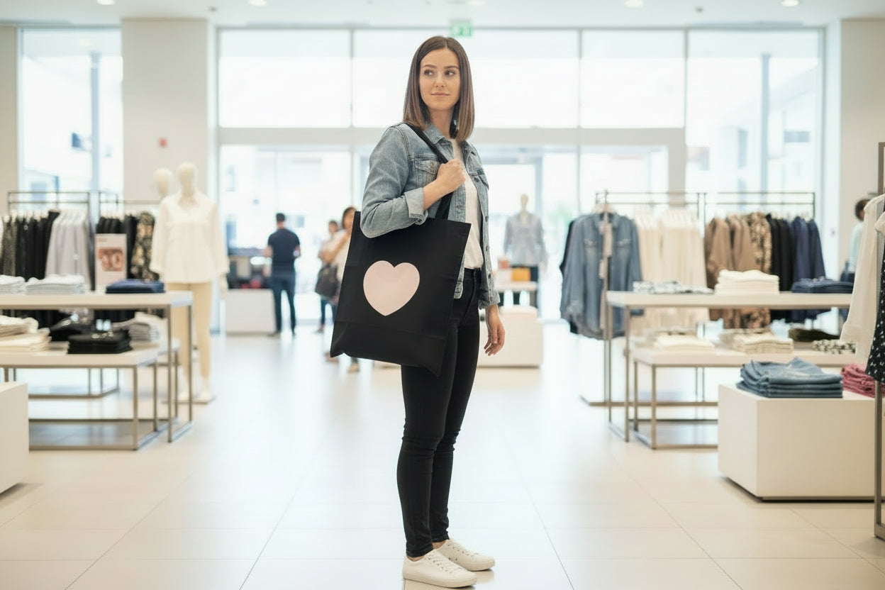 Pink Heart Tote Bag
