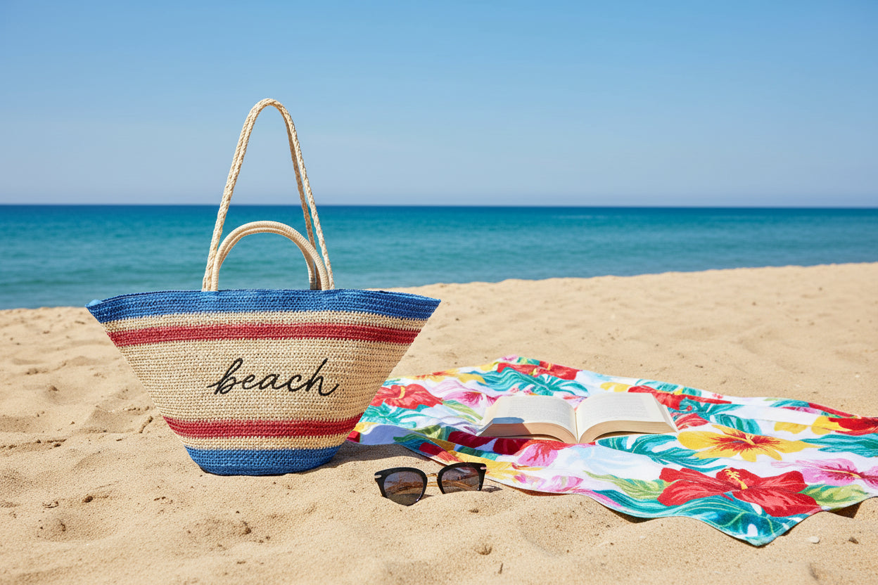 Beach Straw Tote Bag