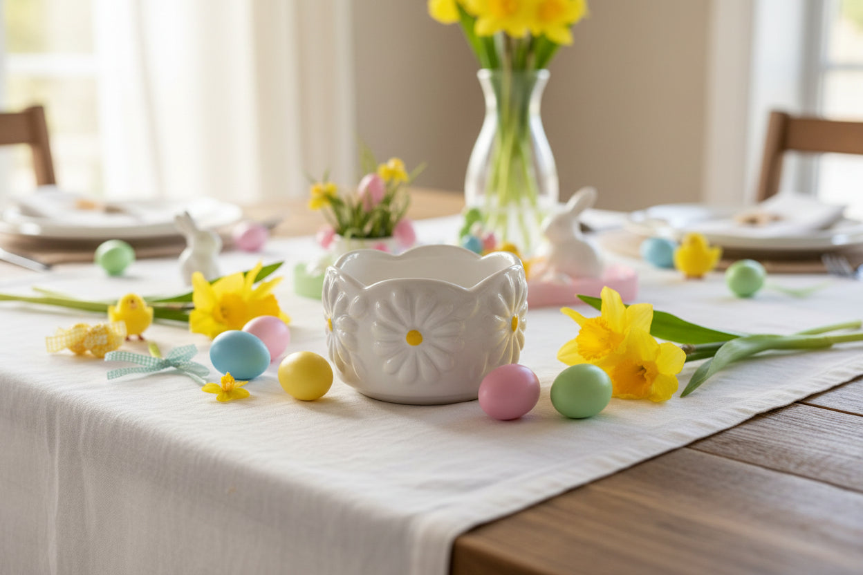 White Floral Bowl 8cm Diameter