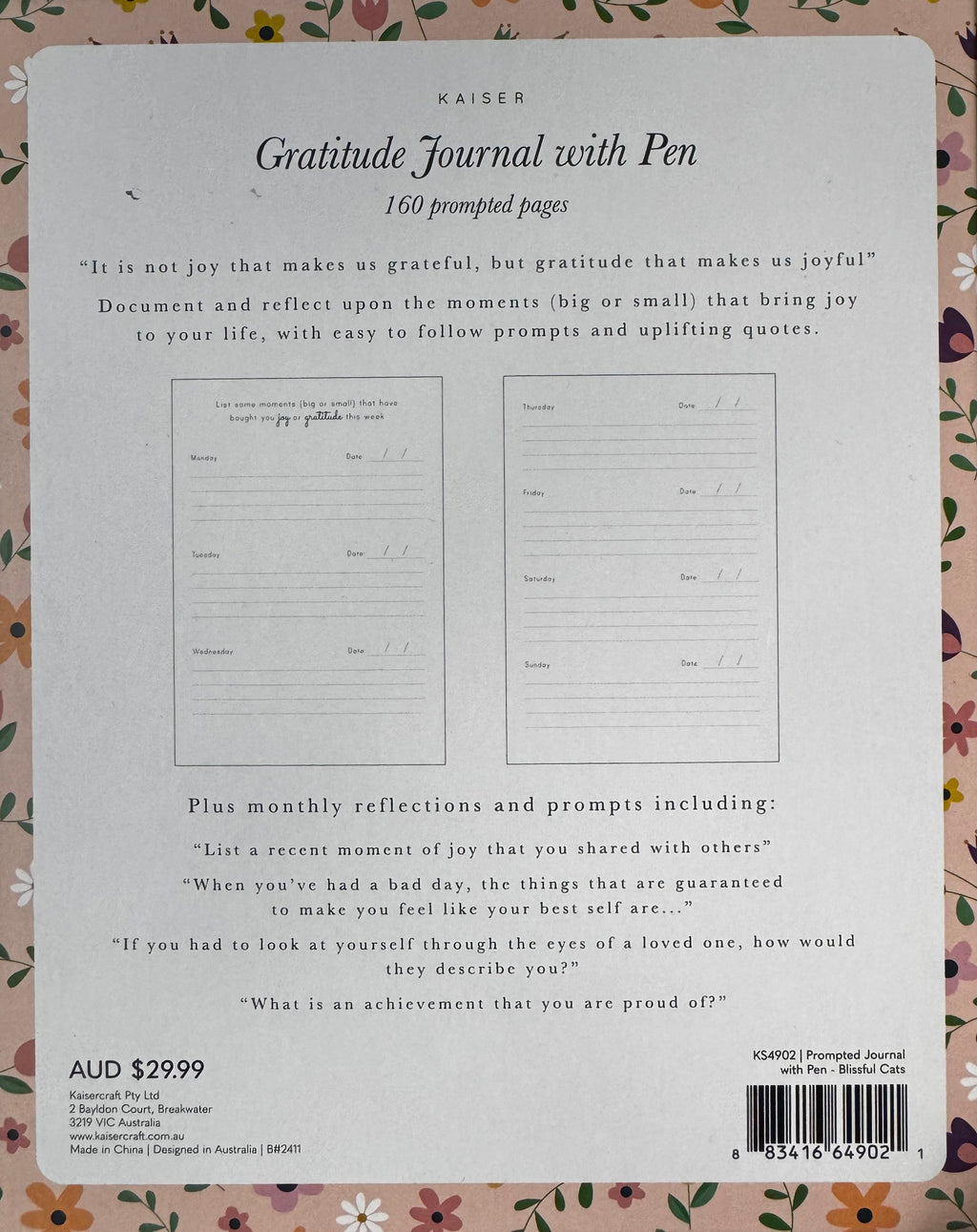Blissful Cats Gratitude Journal with Pen (Boxed Set)