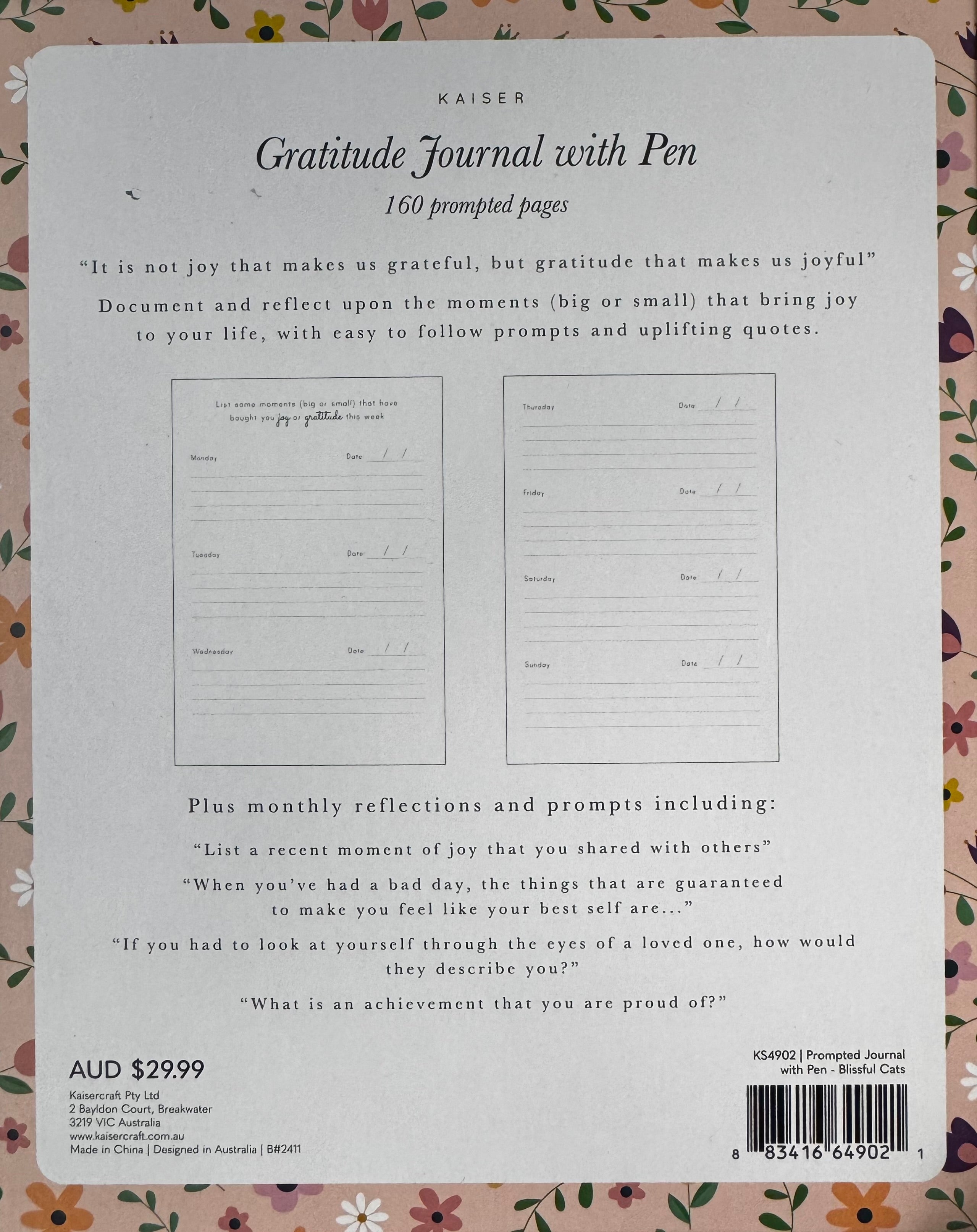 Blissful Cats Gratitude Journal with Pen (Boxed Set)