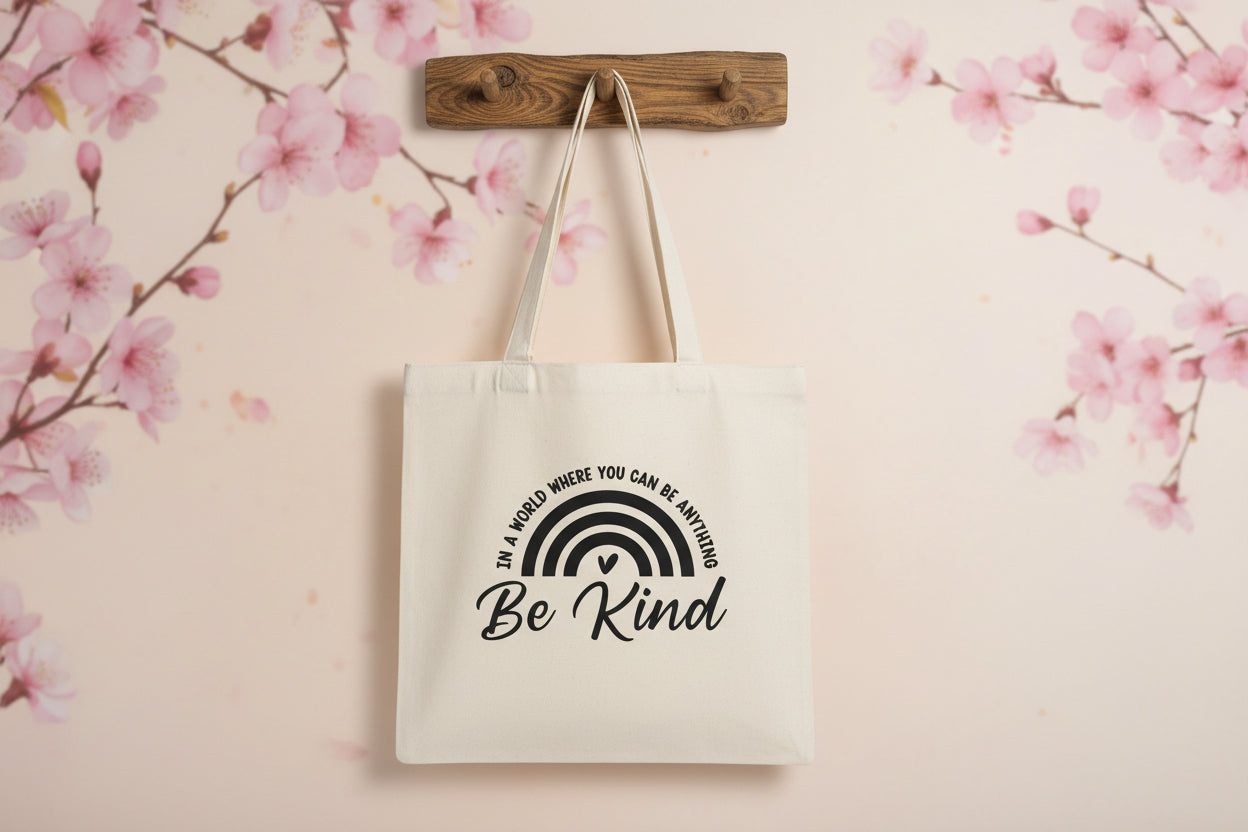 Be Kind Calico Bag with Zip