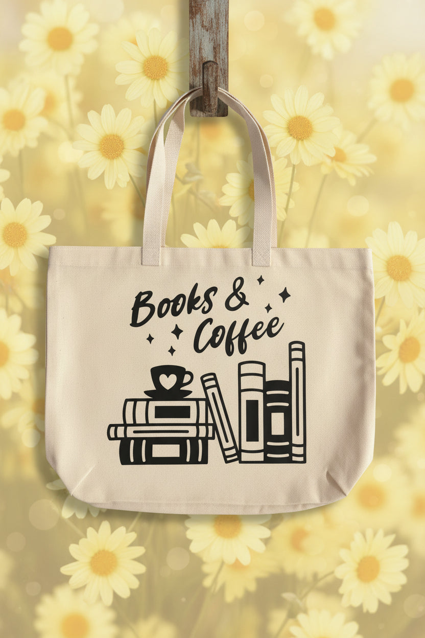 Books & Coffee Tote Bag