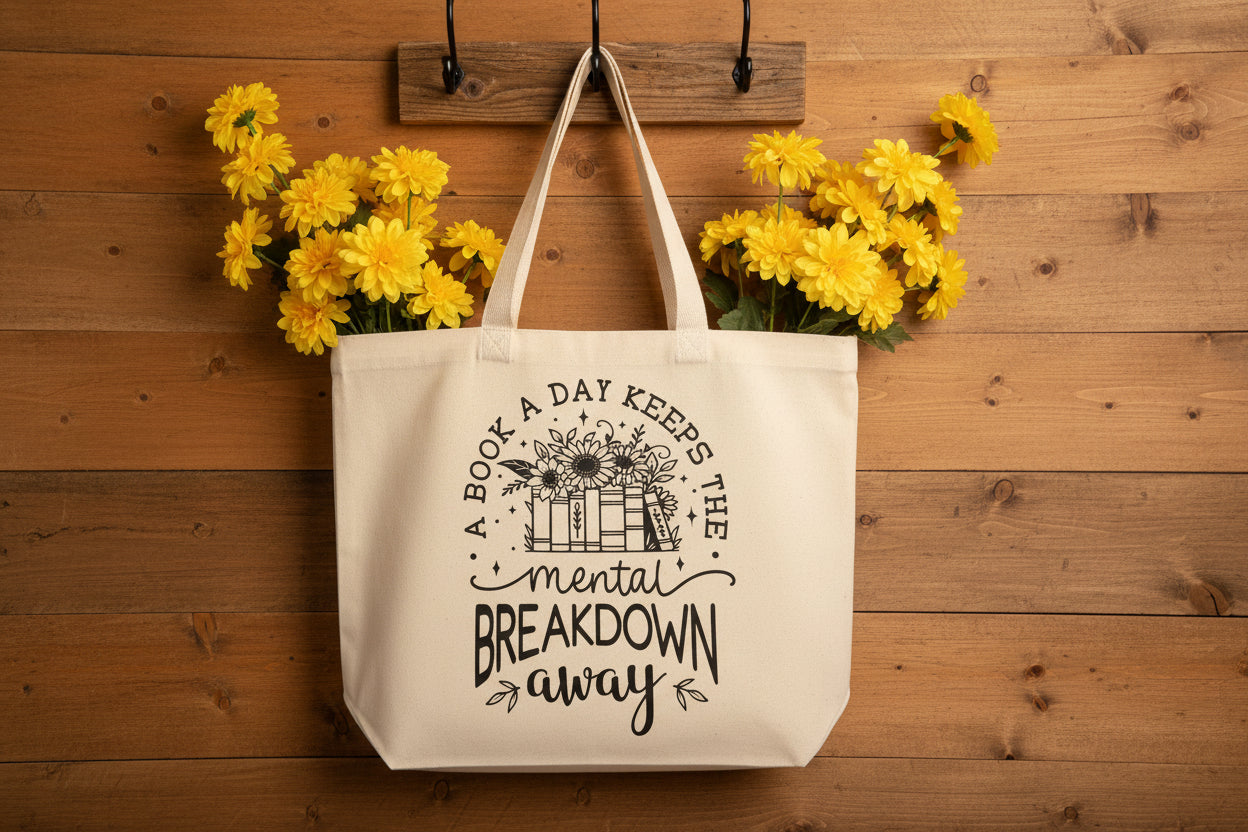A Book a Day Keeps the Mental Breakdown Away Tote Bag