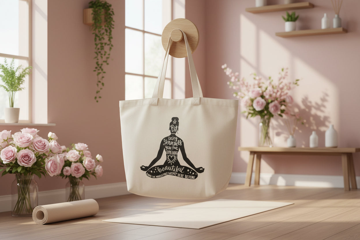 By Being Yourself Yoga Tote Bag