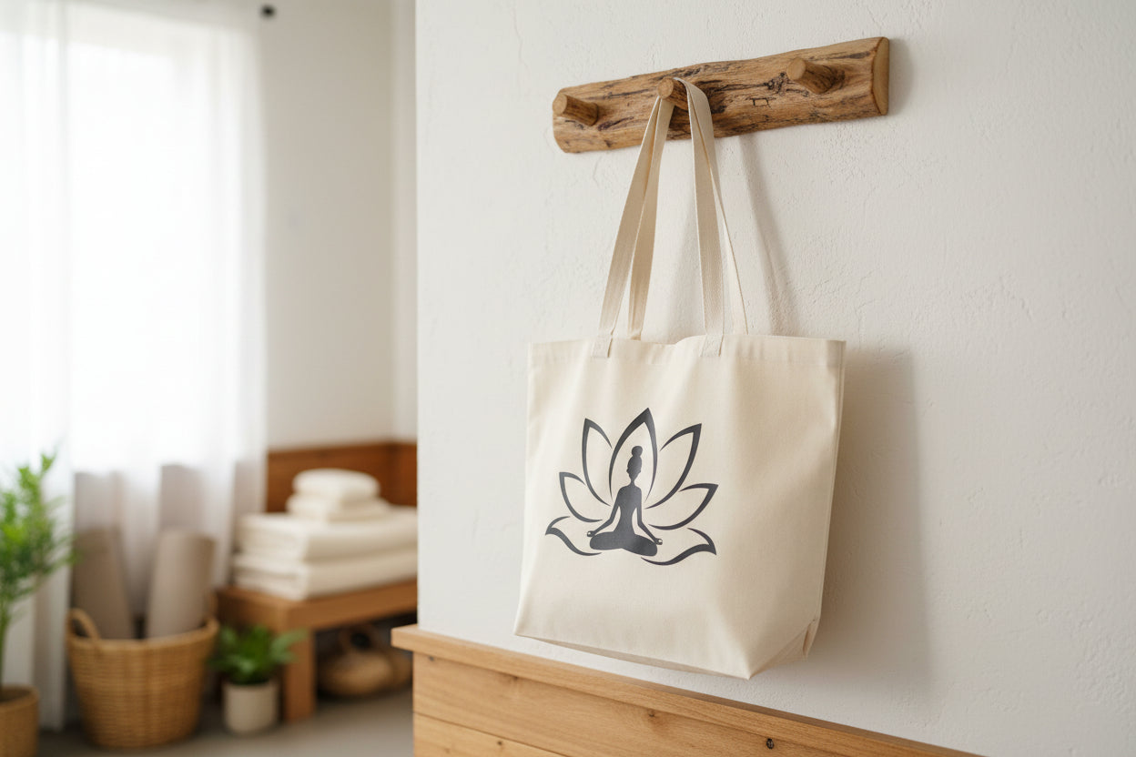 Lotus Flower Yoga Tote Bag