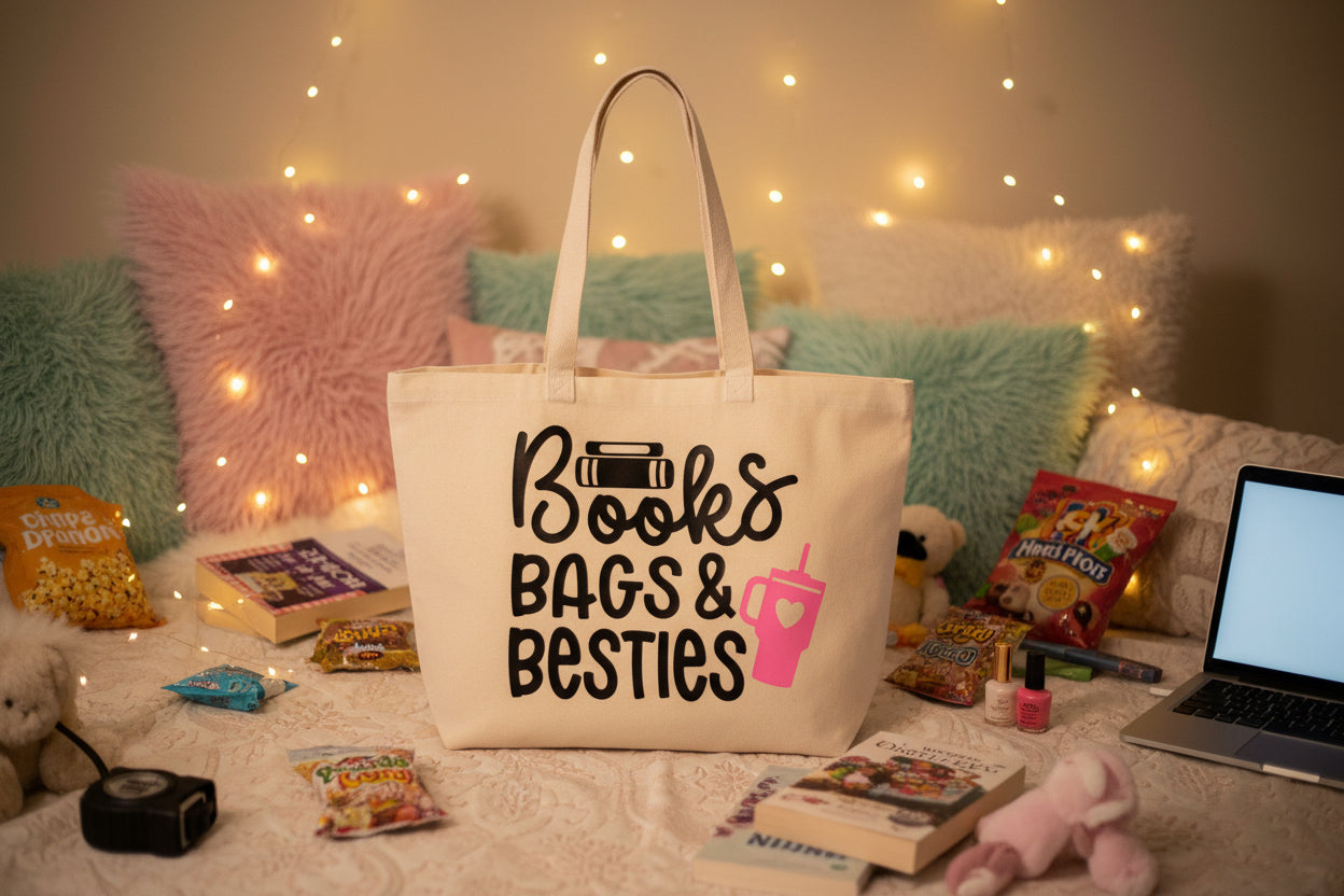 Books, Bags & Besties Tote Bag