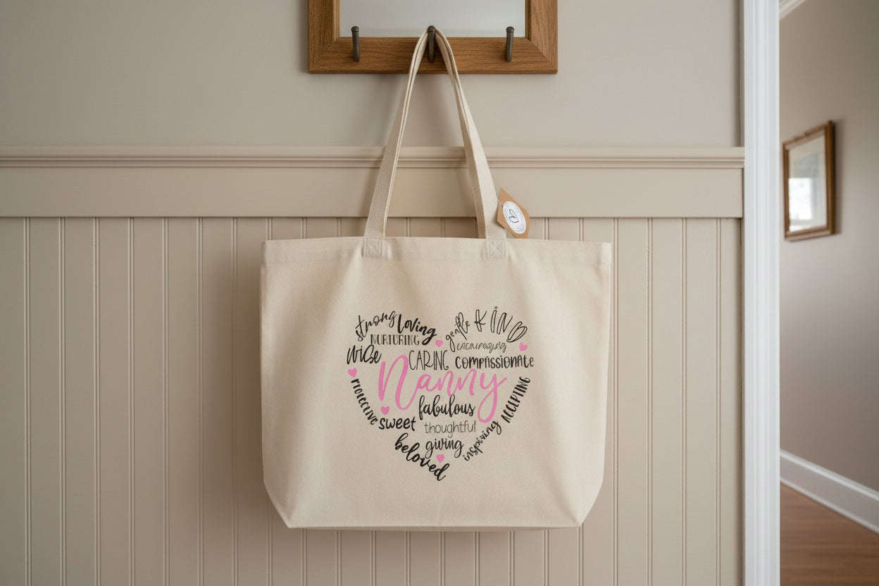 Nanny Heart Tote Bag