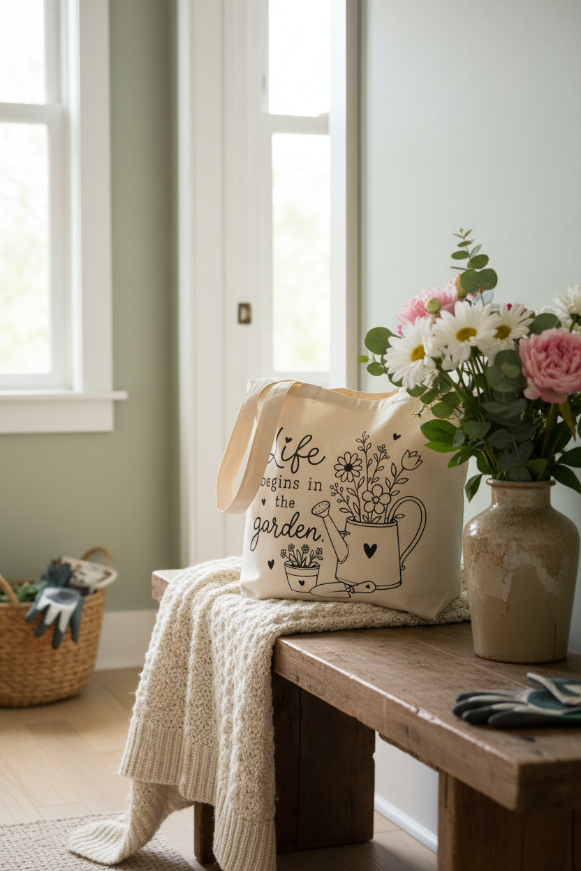 Life Begins in the Garden Tote Bag