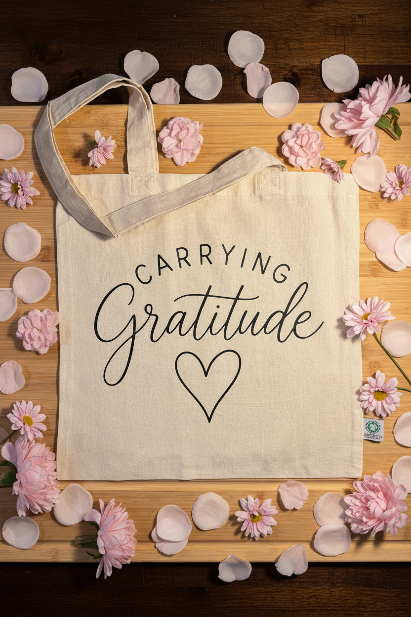 Carrying Gratitude Heart Tote Bag