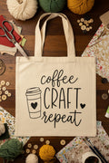 Coffee Craft Repeat Tote Bag
