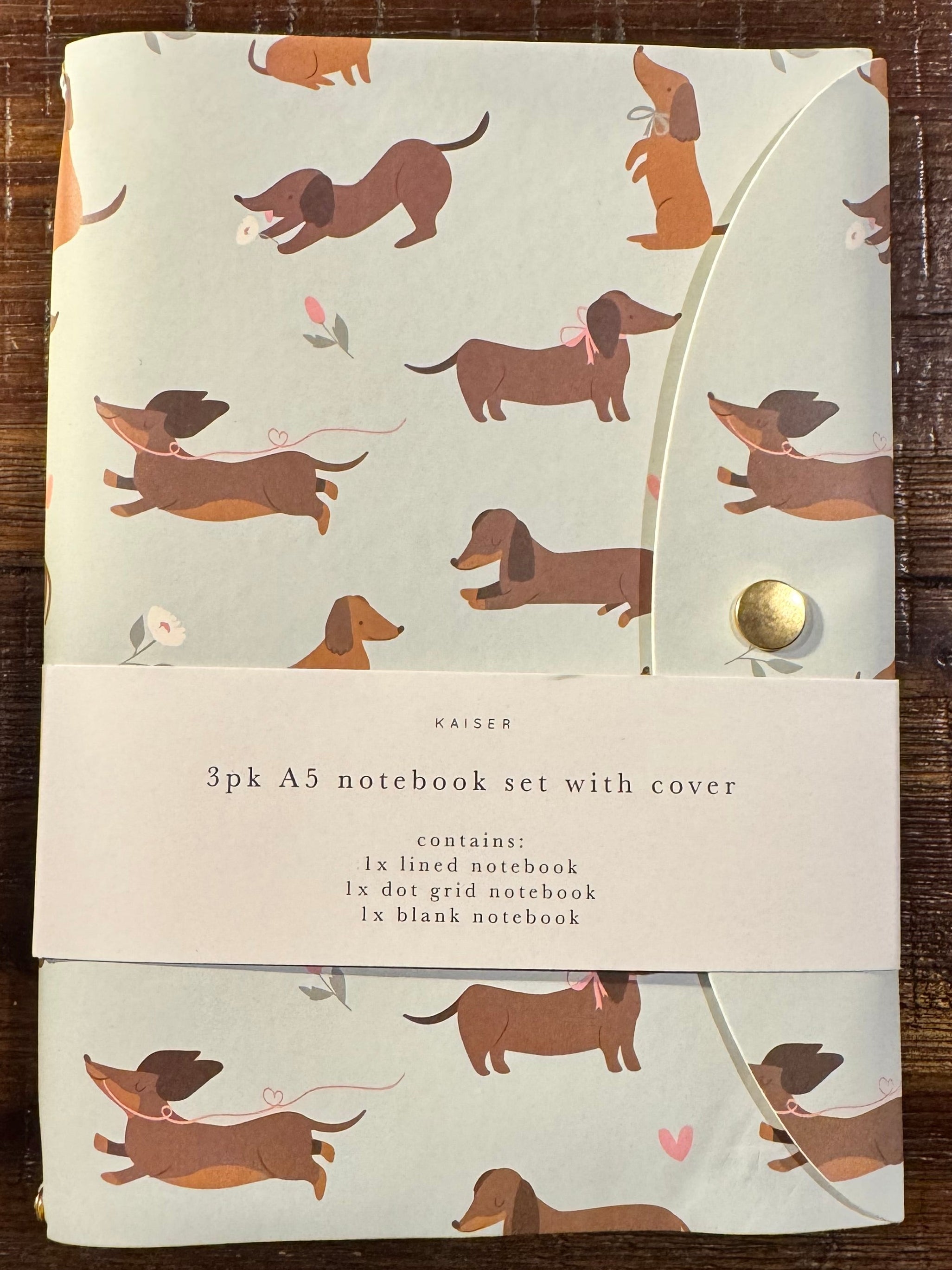 3pk A5 Notebook set with Cover (Puppy Design)