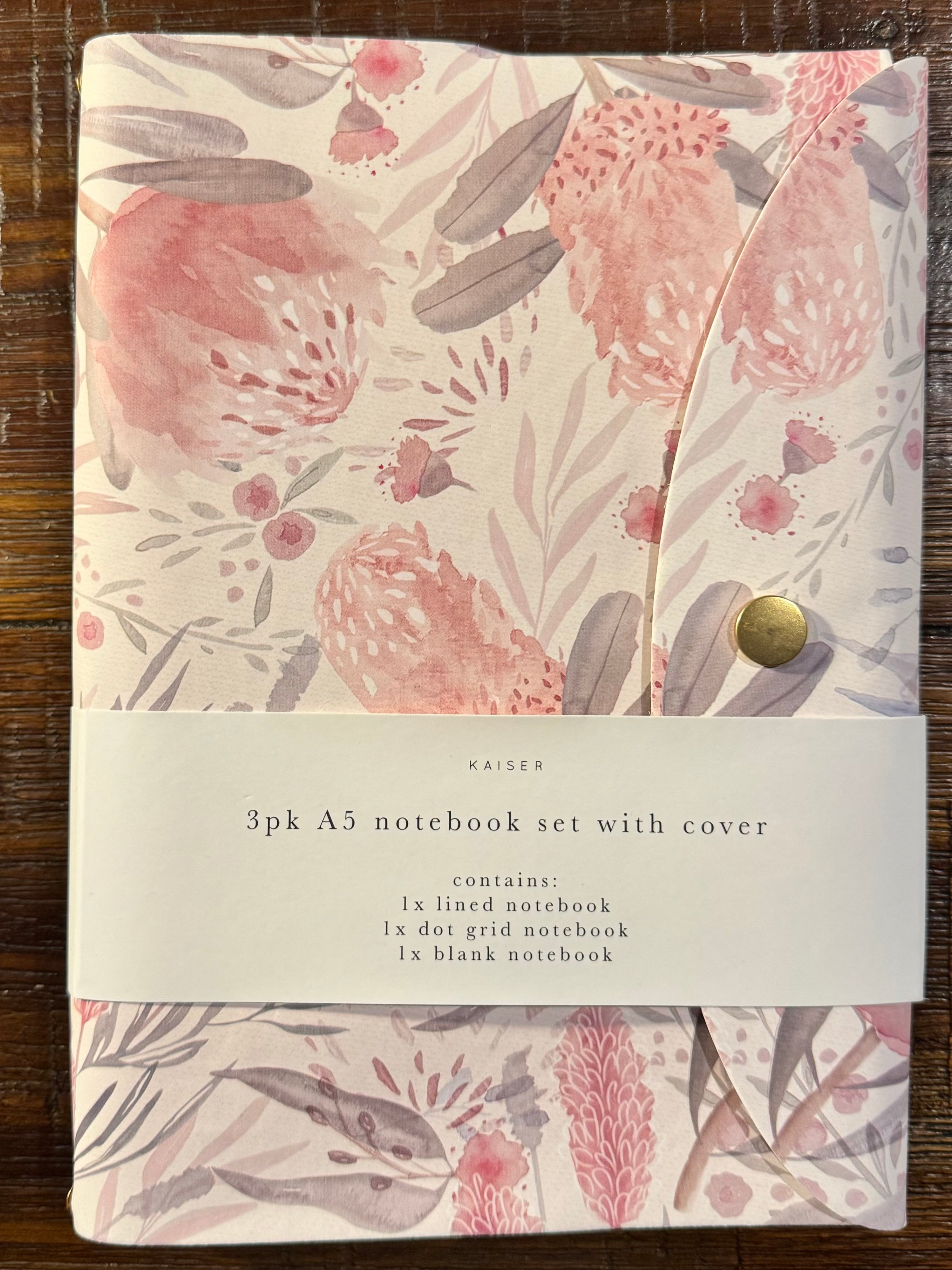 3 pk A5 Notebook set with Cover (Floral)