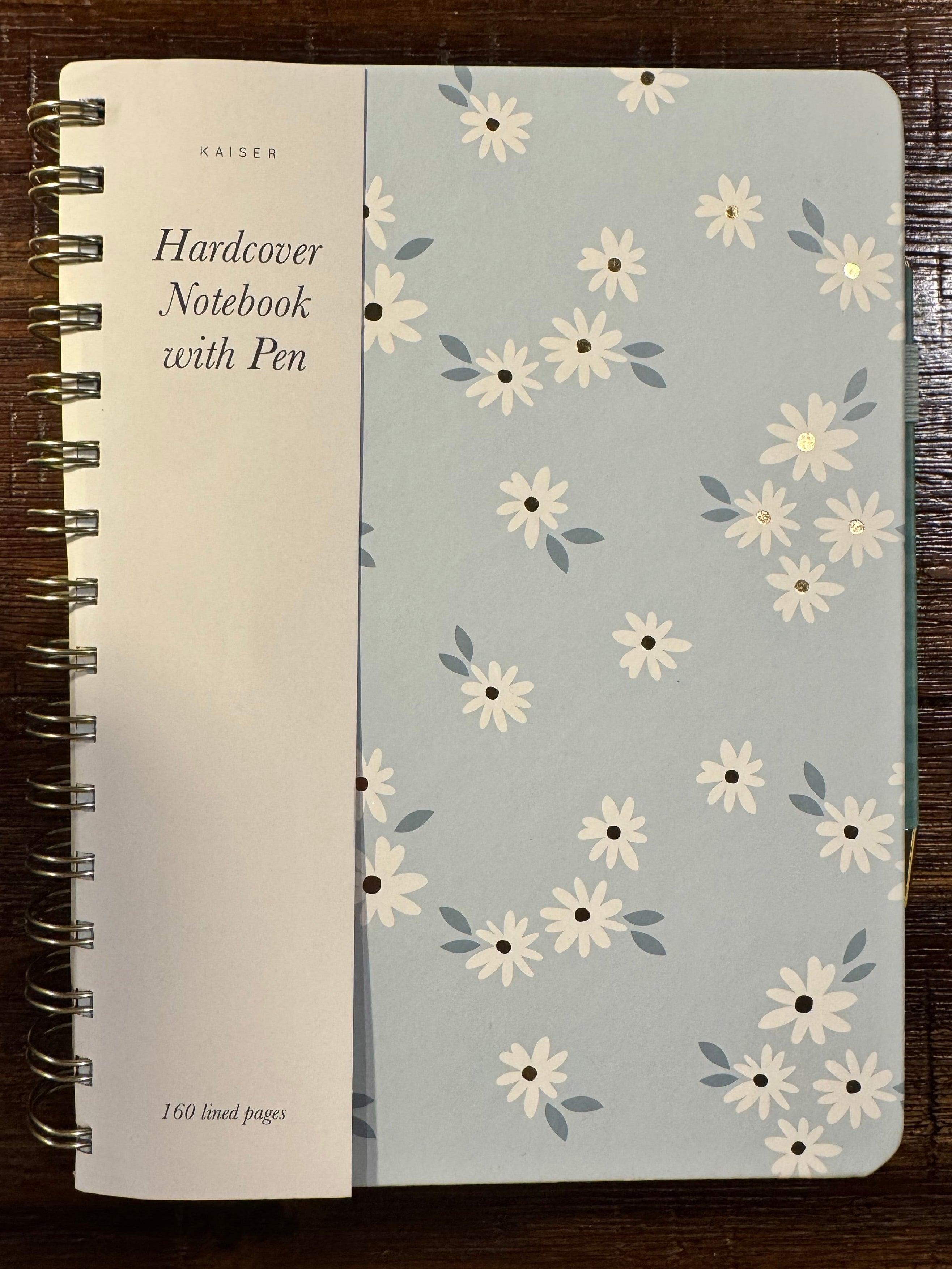 Hardcover Notebook with Pen (Blue Floral)