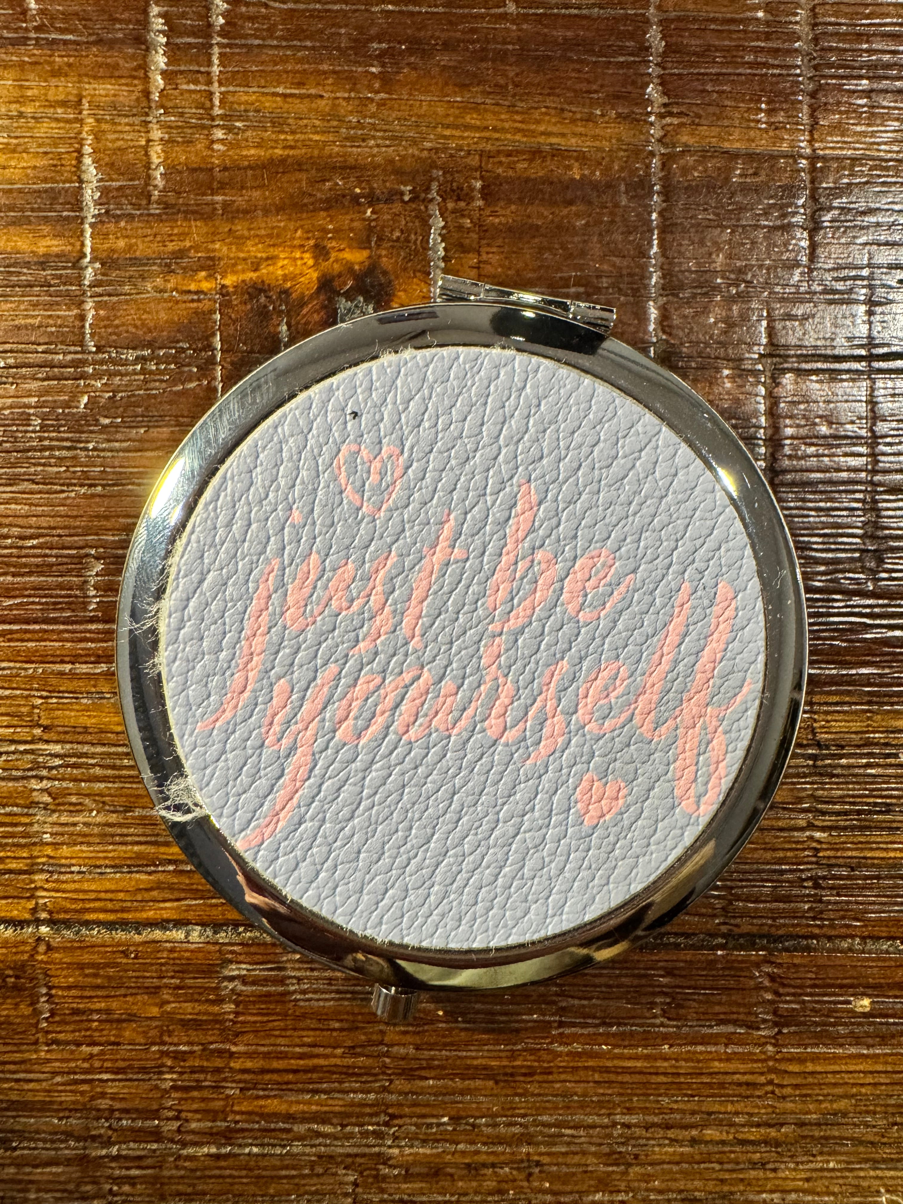 Compact Just Be Yourself Mirror (Blue)