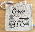 Cowes Penguin Signpost Tote Bag