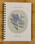 Spiral Bound Blue Floral 2027 Weekly Diary
