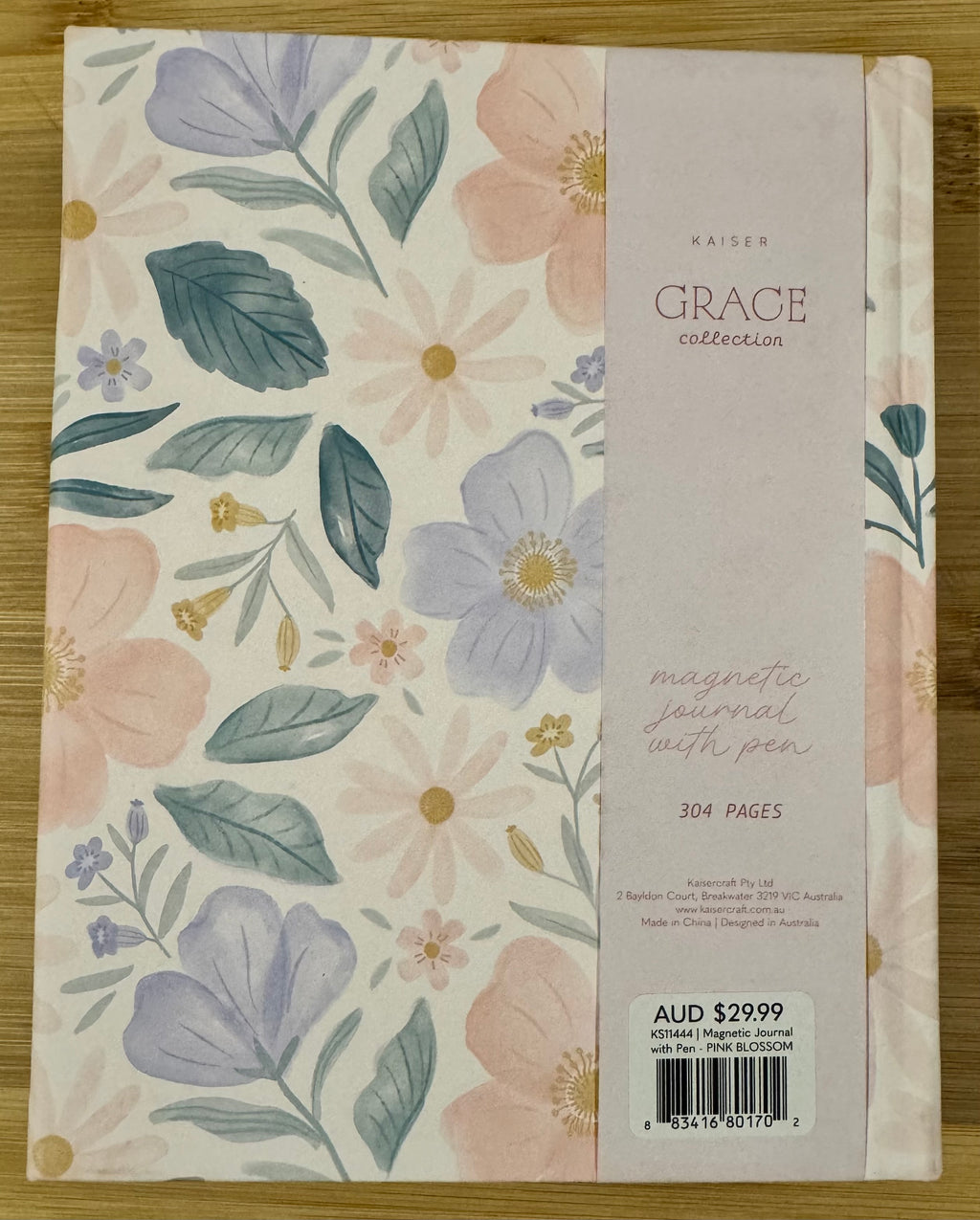 Magnetic Journal with Pen - Pink Blossom