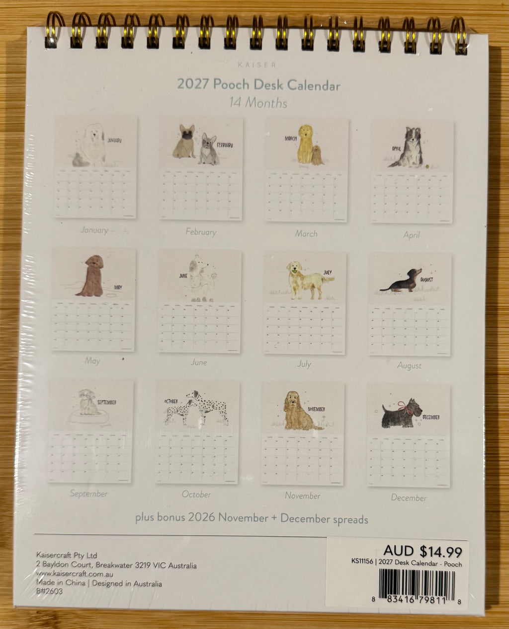 2027 Pooch Desk Calendar