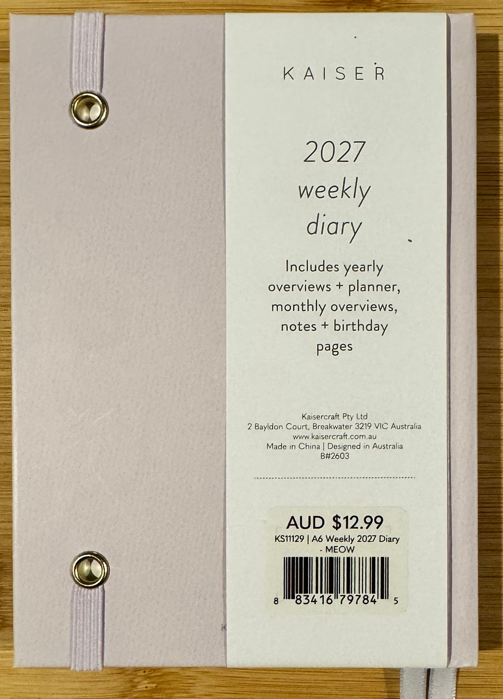 2027 Meow A6 Weekly Diary