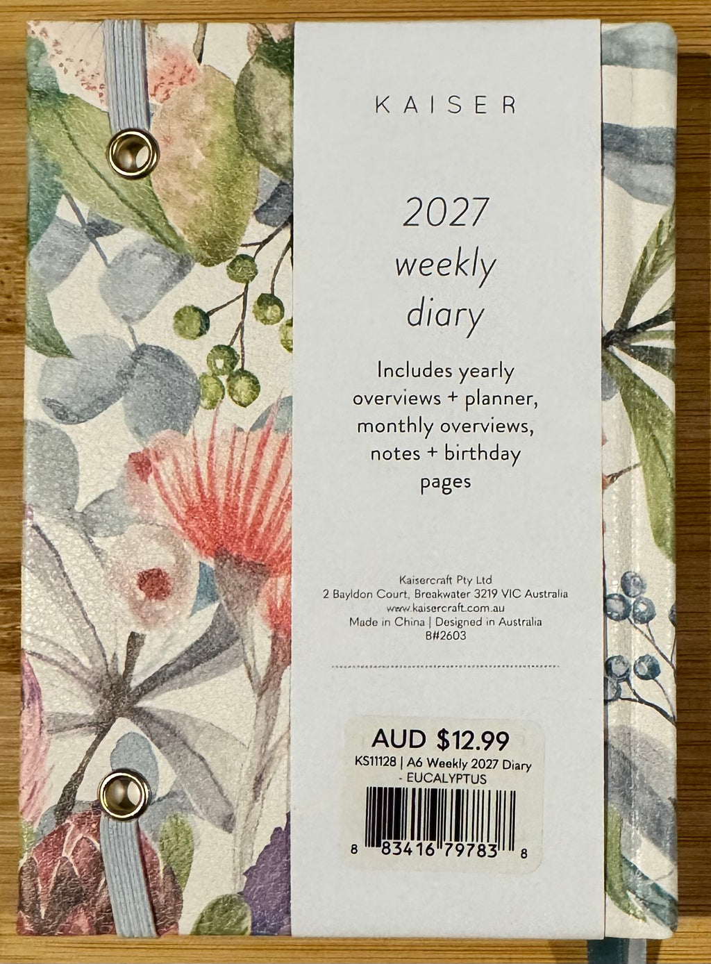 2027 Eucalyptus A6 Weekly Diary