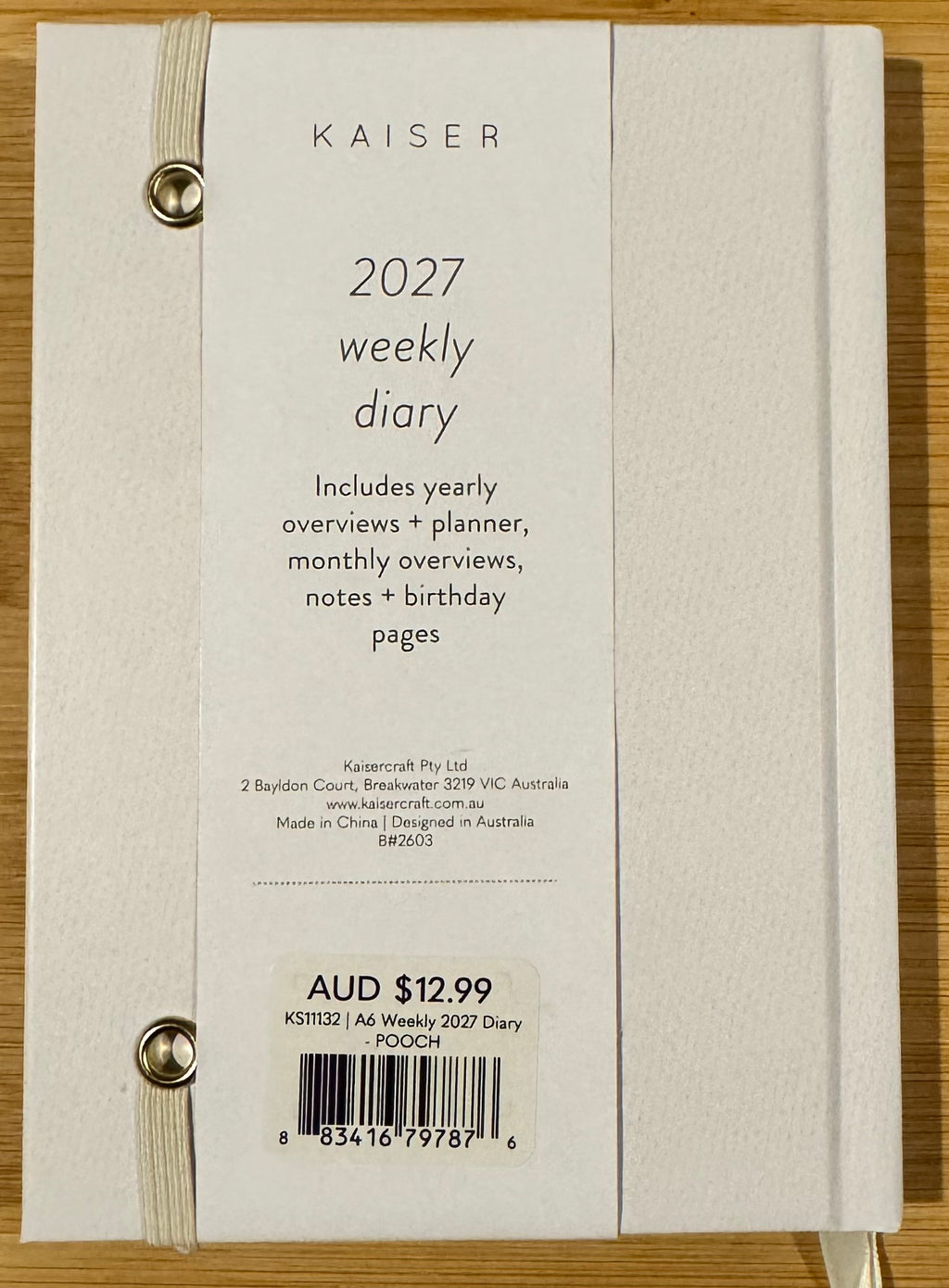 2027 Pooch A6 Weekly Diary