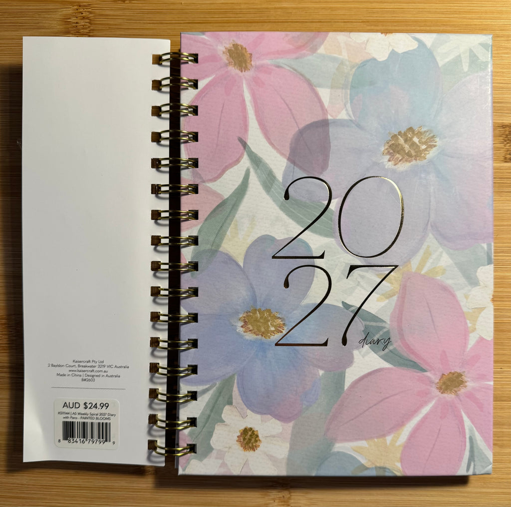2027 A5 Weekly Floral Diary with Pens