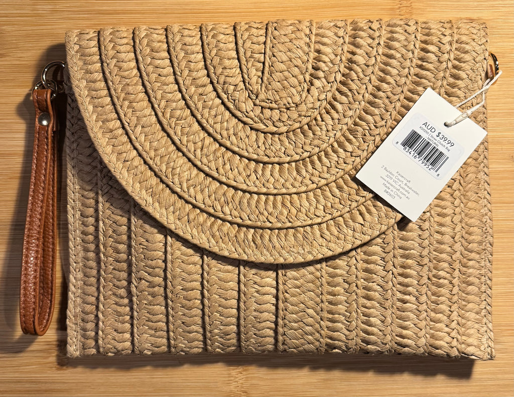 Sunset Spritz Straw Clutch Bag