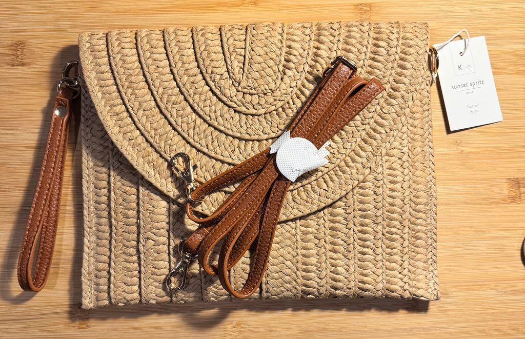 Sunset Spritz Straw Clutch Bag
