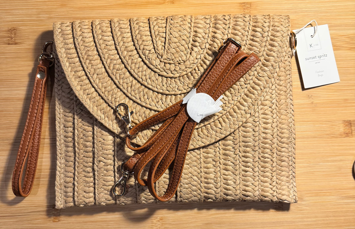 Sunset Spritz Straw Clutch Bag